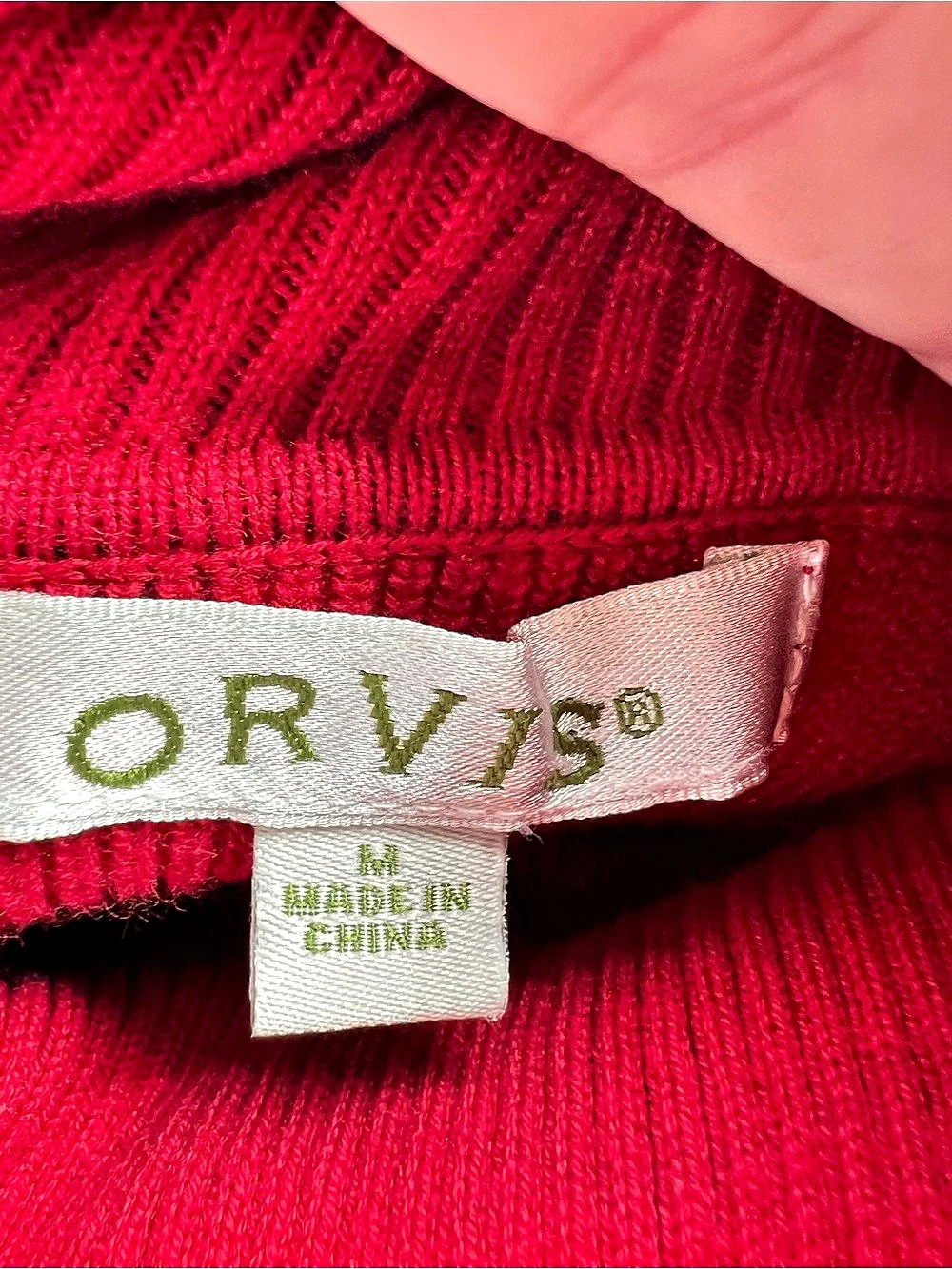Orvis Red Ribbed Turtleneck Sweater - Picture 4 of 7
